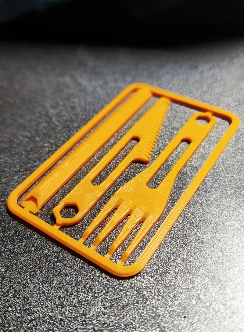 Credit card size emergency utensils