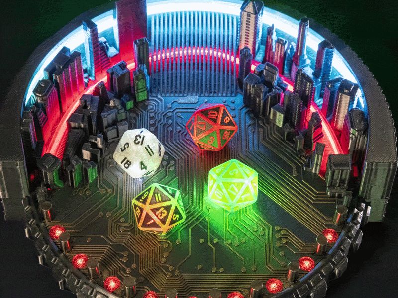 Cyberpunk Light-Up Dice