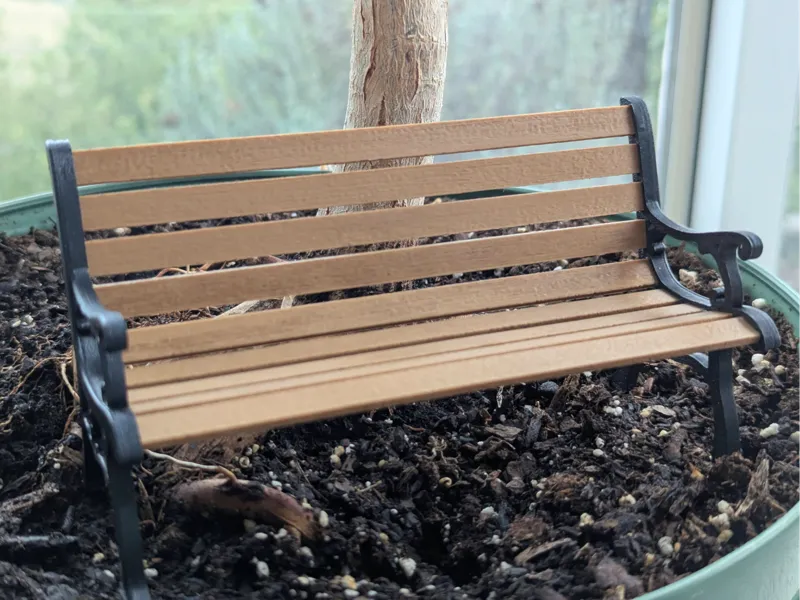 1/10 Scale Park Bench with Wood Texture