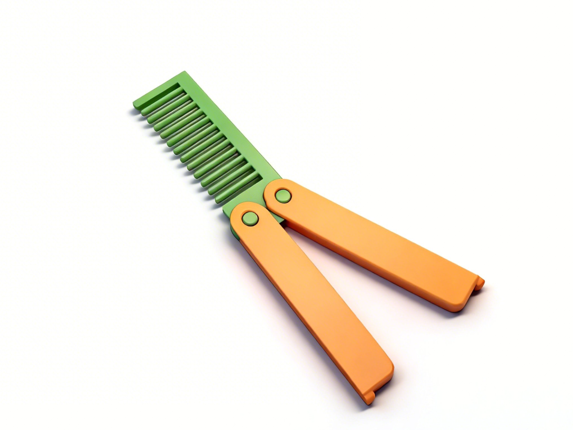 Butterfly knife folding comb