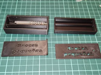Modelo de cajas para brocas pequeñas con tapa