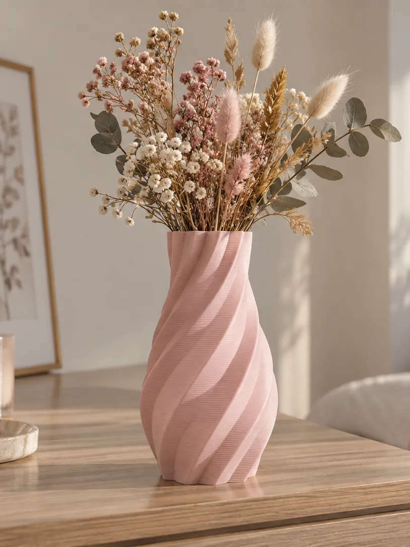Rose Ribbon Vase 150mm - Free 3D Print Model - MakerWorld