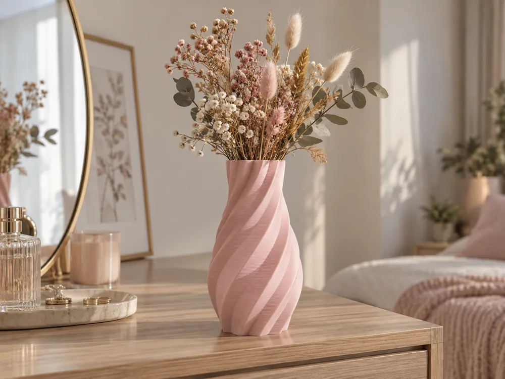 Rose Ribbon Vase 150mm - Free 3D Print Model - MakerWorld
