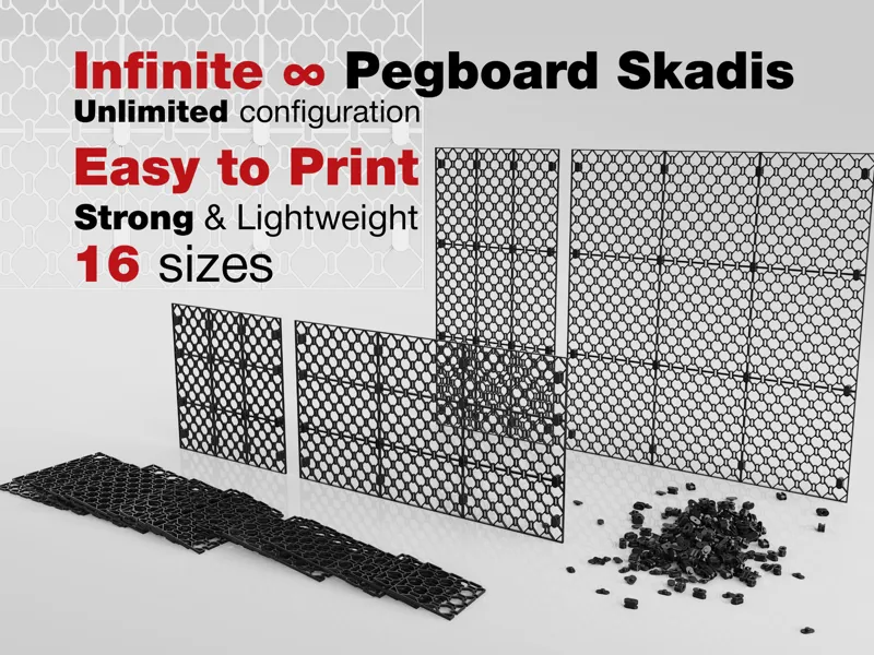 Infinite Pegboard | Easy to print | Skaldis
