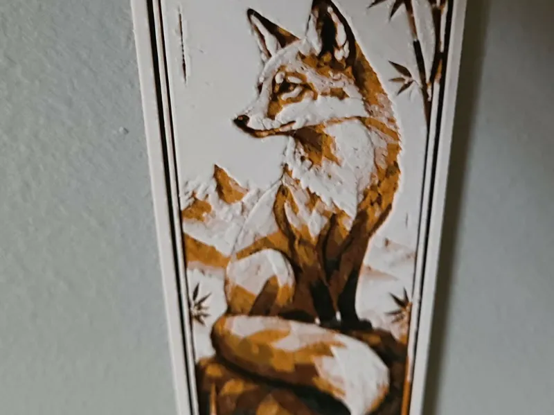 renard geometrique bookmark hueforge
