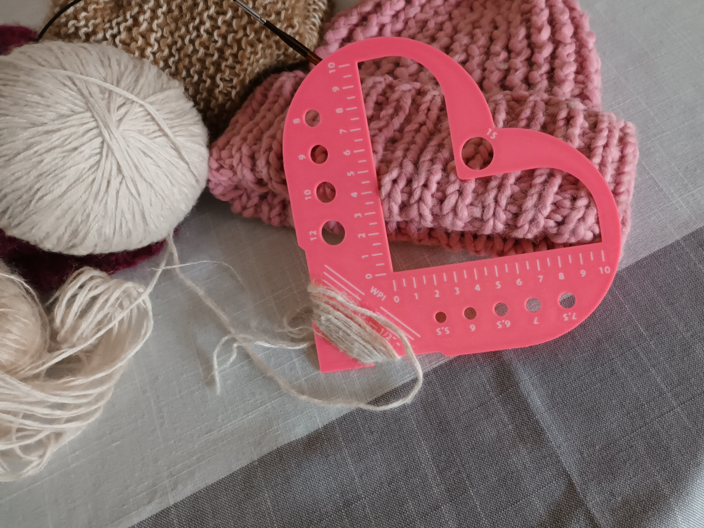 Heart Knitting Gauge & WPI Tool (3-Swap/0-Waste)