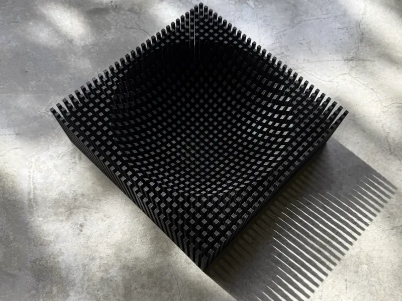 Light Reactive Grid Sculptural Container