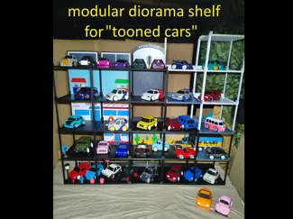 tooned cars modular shelf diorama base