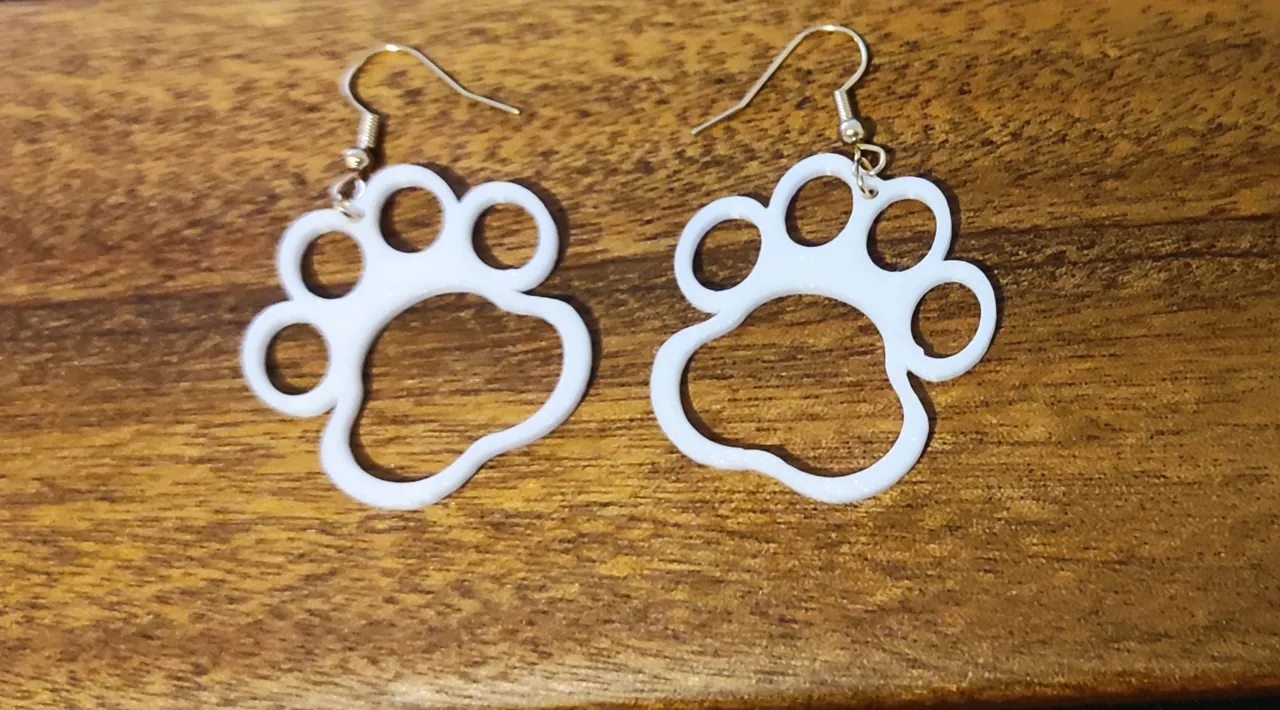 Cute Dog Paw Earrings view 2