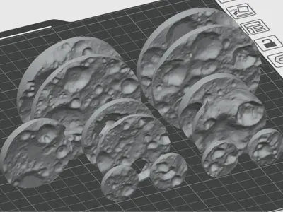 Miniature Model Base Tile_Real Lunar Terrain Vol02_Dark Side of the Moon