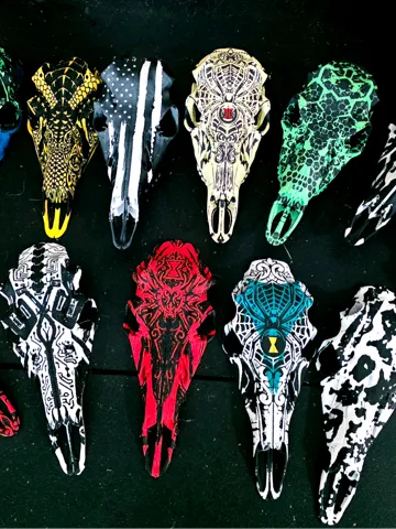 Adorno temático: Graphic Multicolor Deer Antler Mount Skulls — vista de referencia 2
