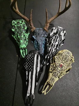Adorno temático: Graphic Multicolor Deer Antler Mount Skulls — vista de referencia 3