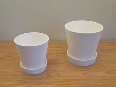 Simple Flower Pot with Integrated Drip Tray