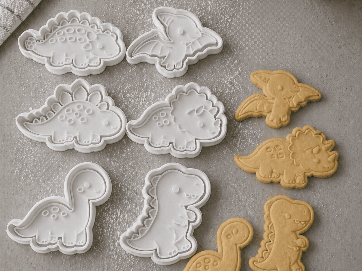 Dino Cookie Cutters + Stamp kit
