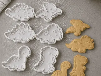Dino Cookie Cutters + Stamp kit