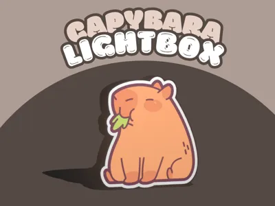 Capybara lamp eating grass