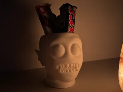 Curious vampire snack holder