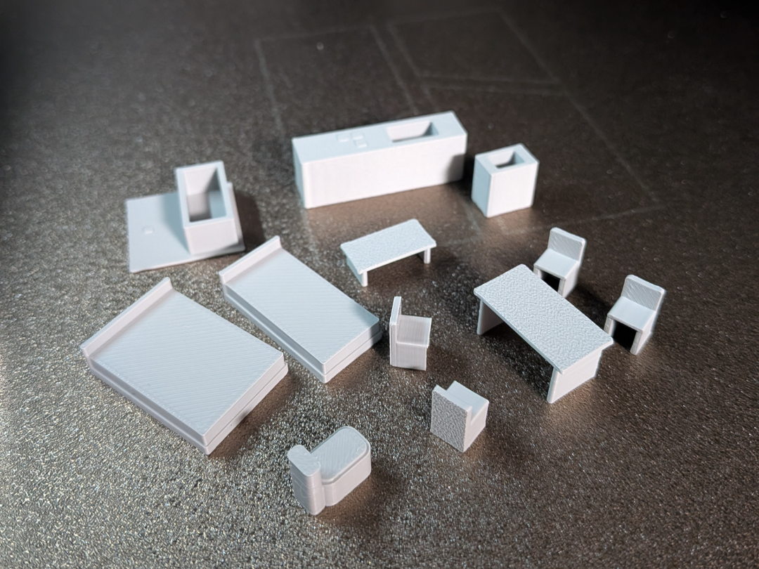 1/75 Scale Miniature Furniture Set