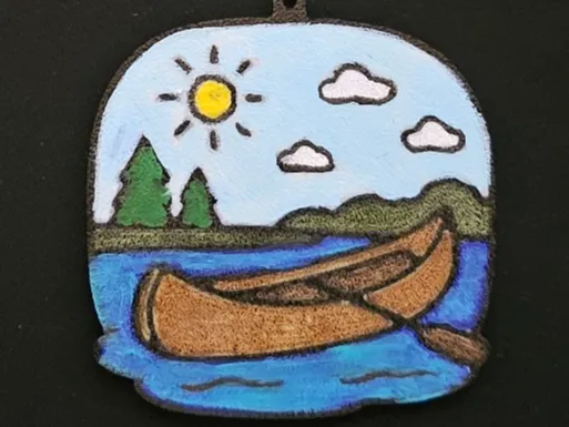 Canoe christmas ornament