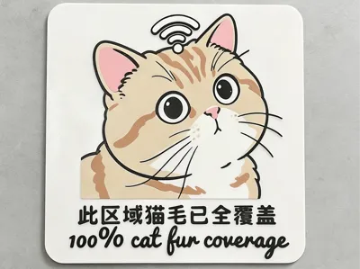 Didi's 100% cat fur coverage sign