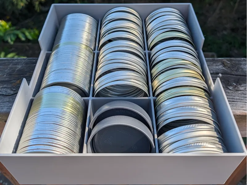Mason Jar Lid Organizer Box - Wide Mouth
