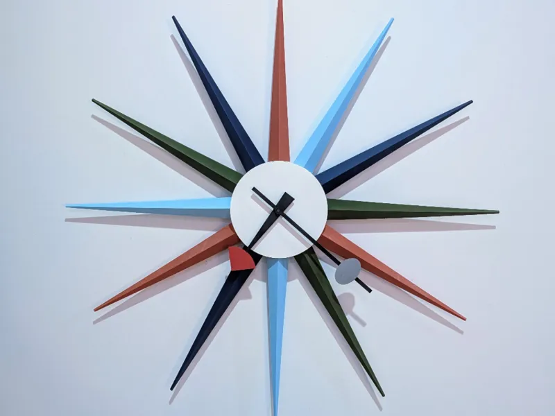 Mid Century Modern Retro Starburst Wall Clock
