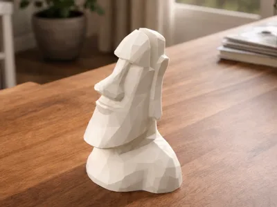 Glasses Holder Moai - Artistic Low poly version