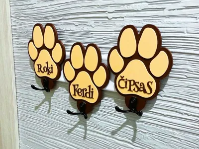 Dog paw leash holder