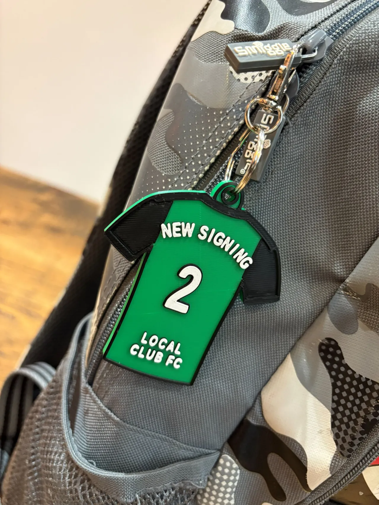 Customisable Parametric Football Jersey Keyring view 2