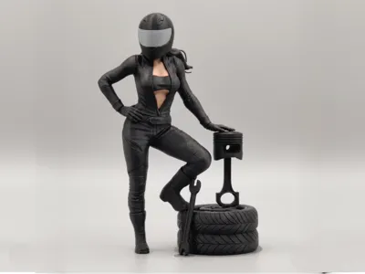 Sexy Biker Girl Figure 