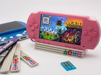 PSP 1000 display stand w/ magnetic faceplates