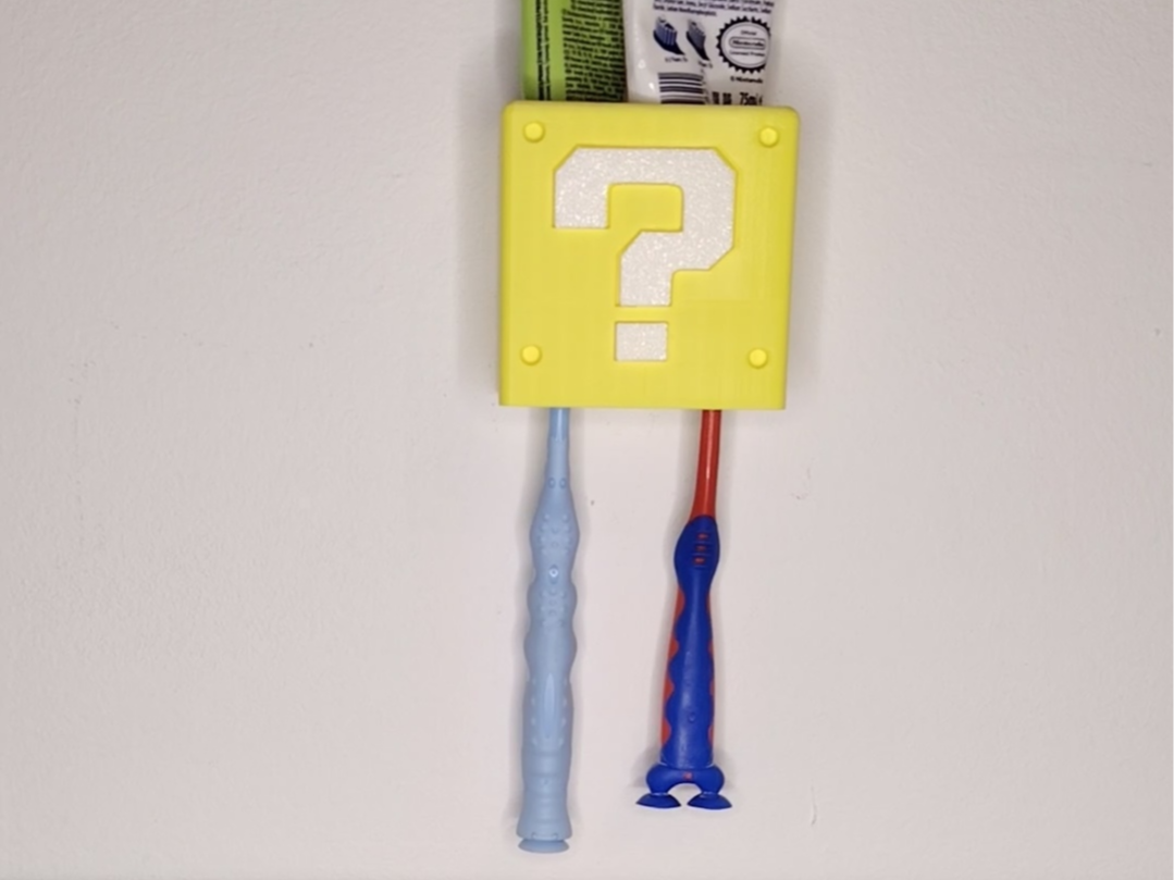 Retro  Block –Kids Toothbrush_Paste Wall Organizer