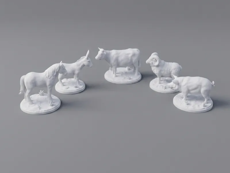 Farm Animals Set – RPG & Diorama Miniatures 
