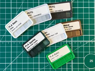 Filament Swatch Label + Mount for Cereal Dry Box