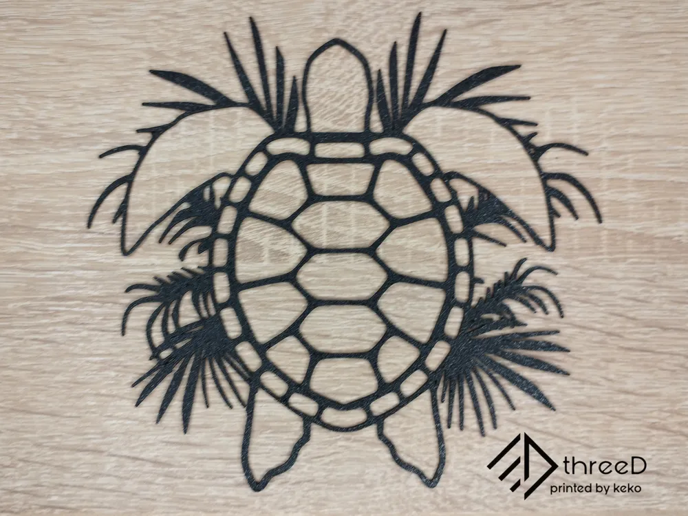 Sea Turtle Wall Art | 2D Wall Decor - Free 3D Print Model - MakerWorld