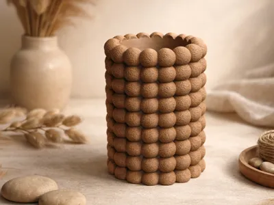 Vase BUBBLE - Stylish Decorative Bowl with Fuzzy Skin