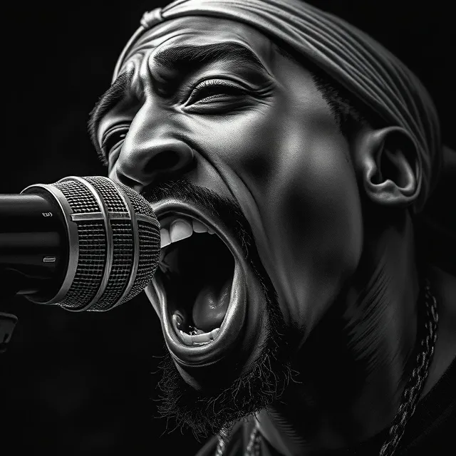 Tupac on the mic hueforge