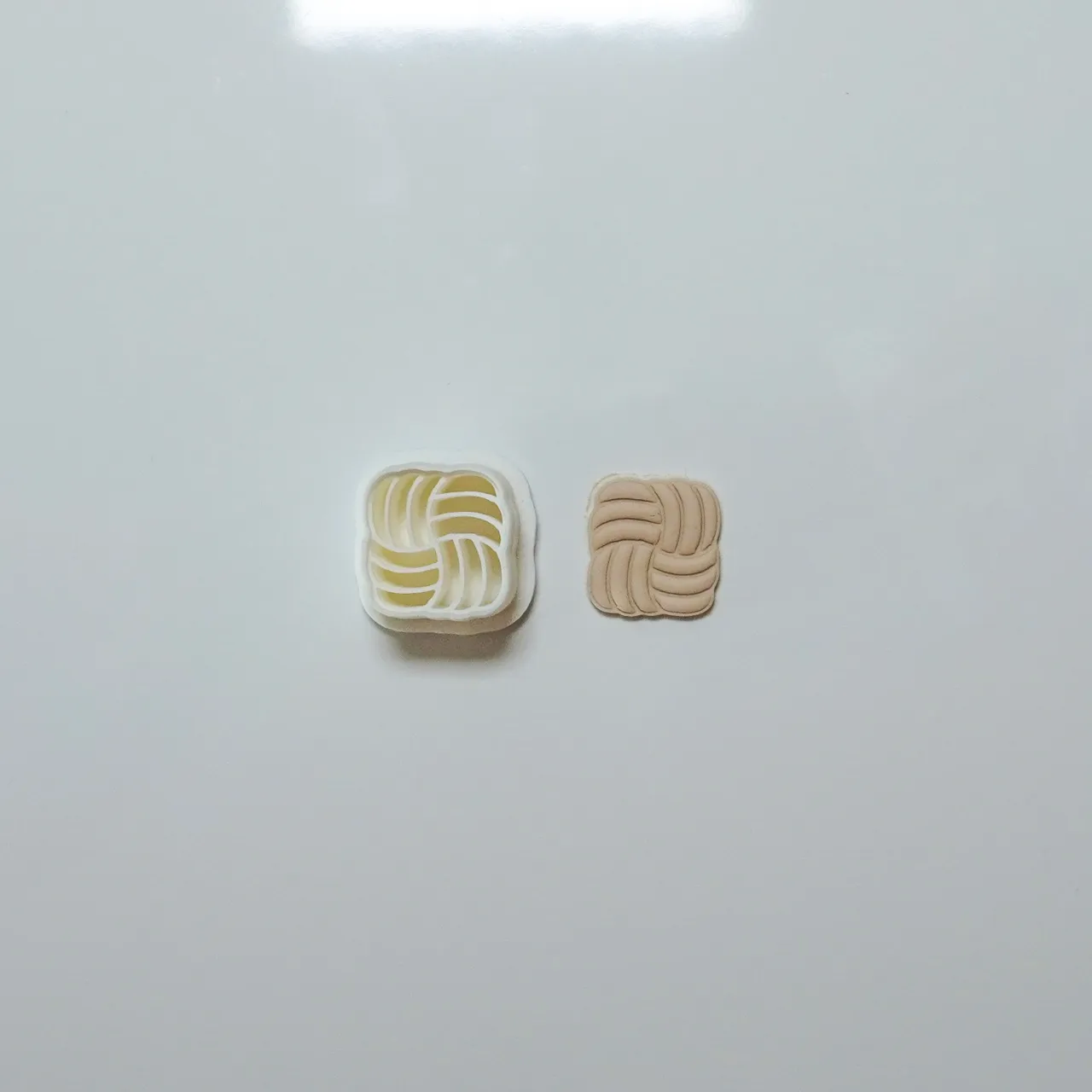 Square Ornamental Polymer Clay Cutter Earrings view 2