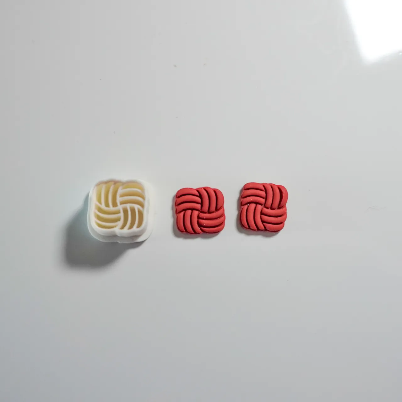 Square Ornamental Polymer Clay Cutter Earrings view 3