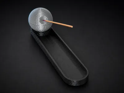 Death Star Incense Holder - Superlaser Dish Incense Insert + Ash Catcher Tray
