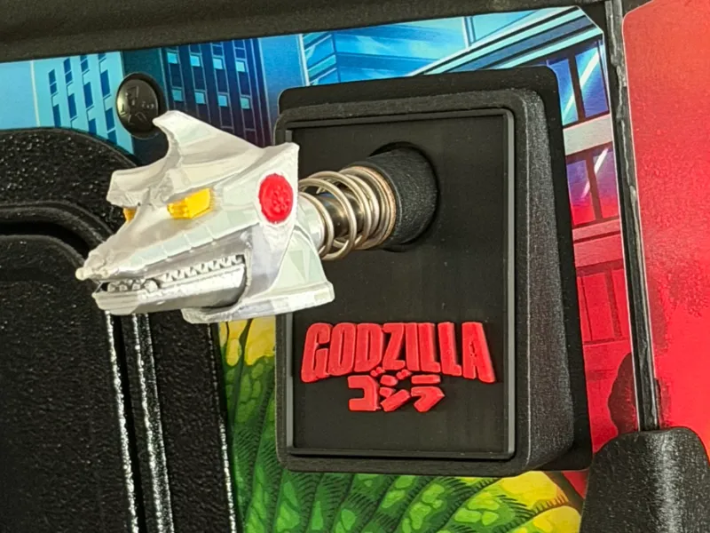 Godzilla pinball plunger cover plate