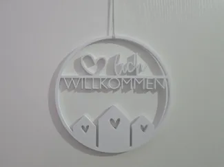 Tür- oder Wanddeko „Herzlich Willkommen“
