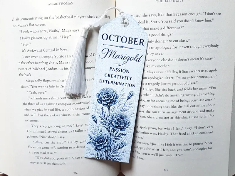 Bookmark, October Flower, Birth month