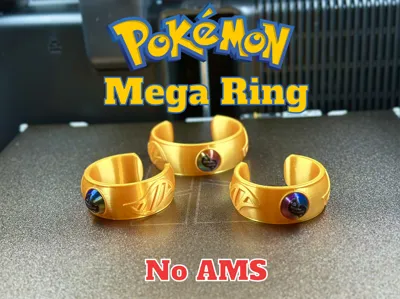 Pokémon Mega Evolution Ring - No AMS & Easy Print