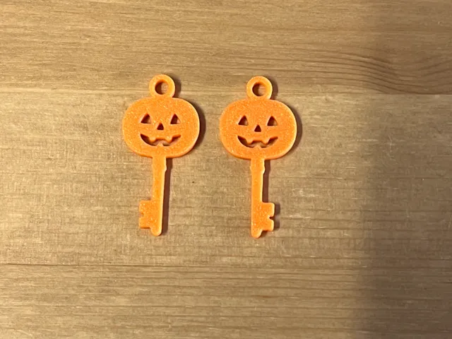 pumpkin key earrings