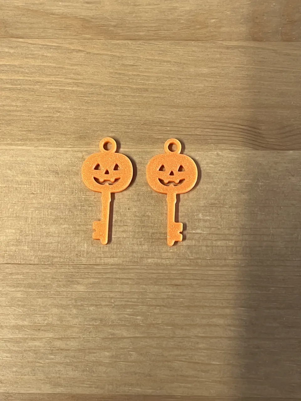 pumpkin key earrings view 2