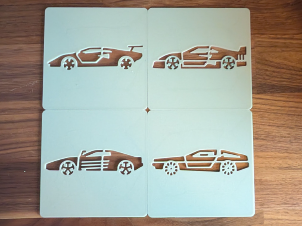1980s Car Stencils - Retro Supercar Classics 3D model