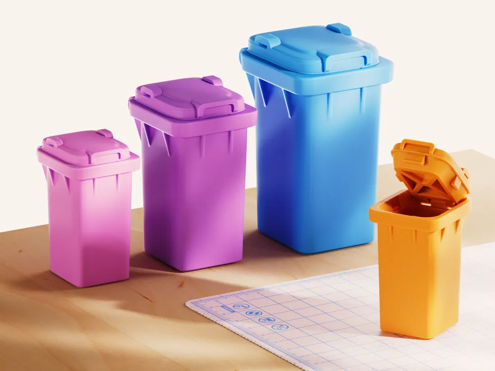 Organizador: Trash Bin Storage Box (print in place). Referencia del modelo original.