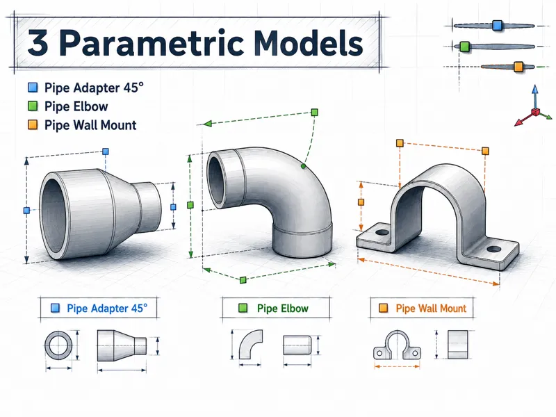 Parametric Pipe connectors, and mounts - OpenSCAD