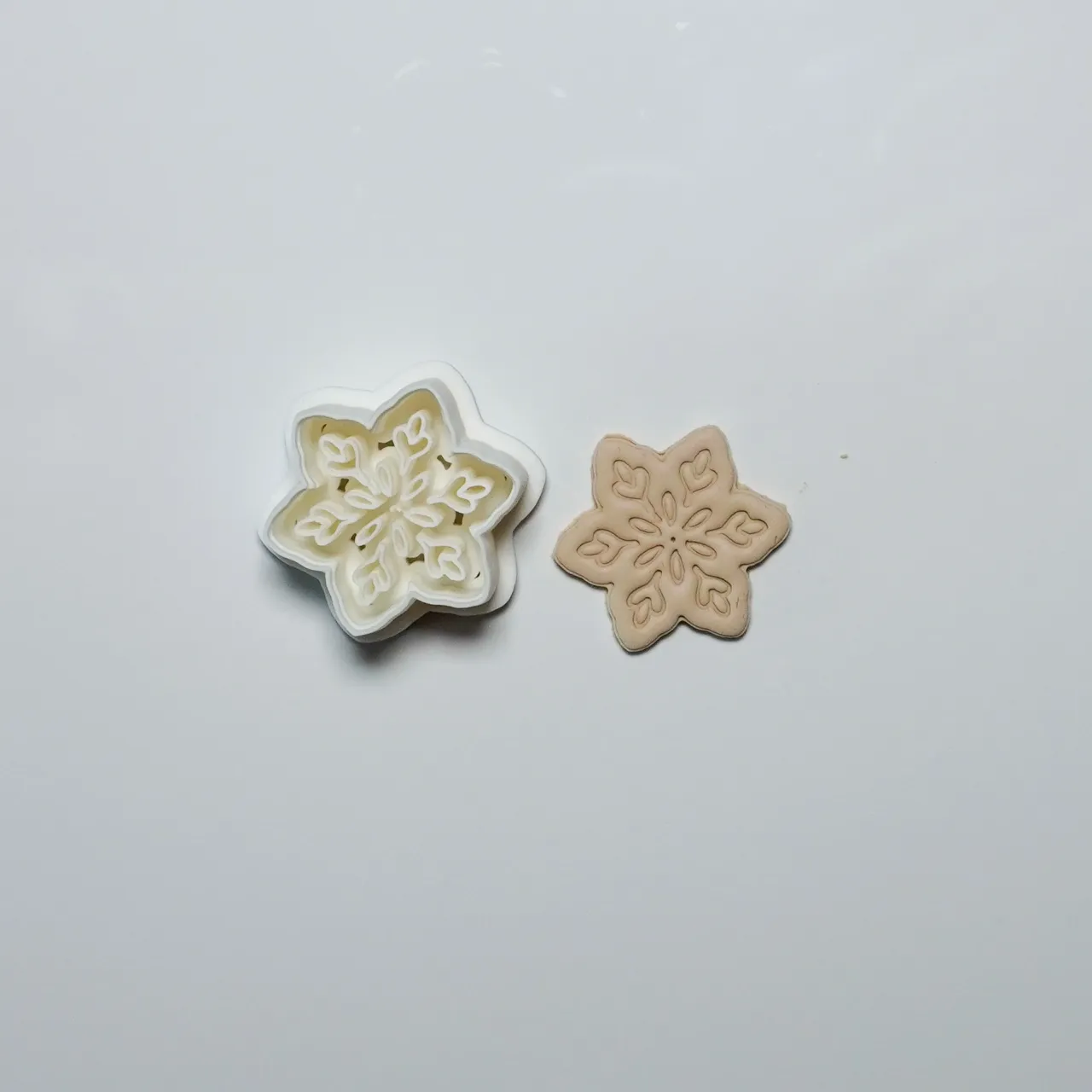 Snowflake Polymer Clay Cutter Earrings Necklace view 2